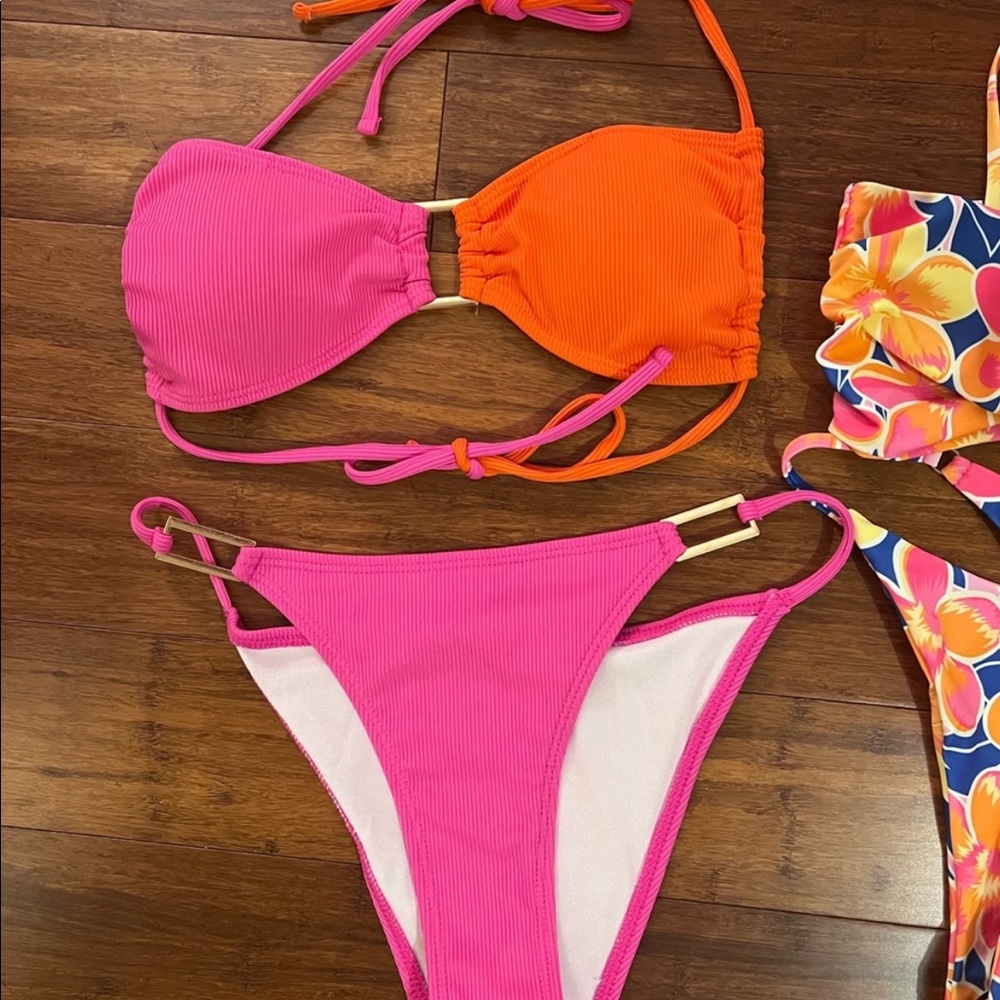 Bikini set pink orange